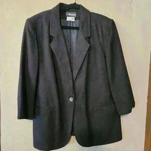 SAG HARBOR vintage 100% pure wool oversized blazer size 18 W black